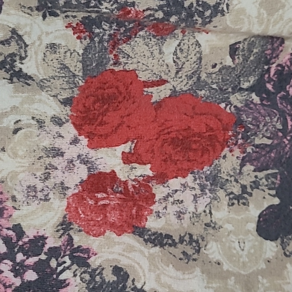Valentino Red and Pink Floral Long Sleeve Top from Talbots with Merino wool. - Picture 2 of 6